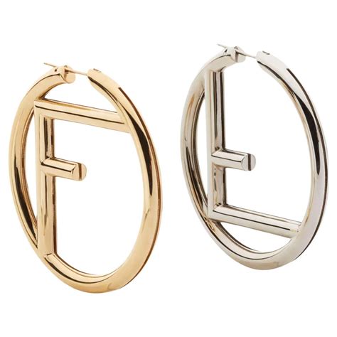 fendi logo cut-out hoop earrings|f is fendi earrings gold.